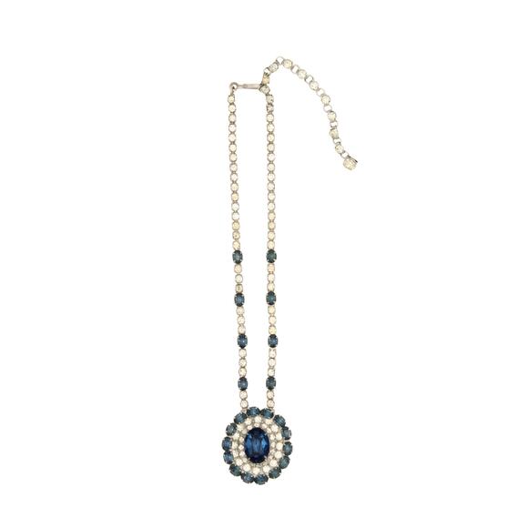 Christian Dior 1950s Kramer Rhodium Plated Crystal Necklace - One Size - Picture 1 of 1